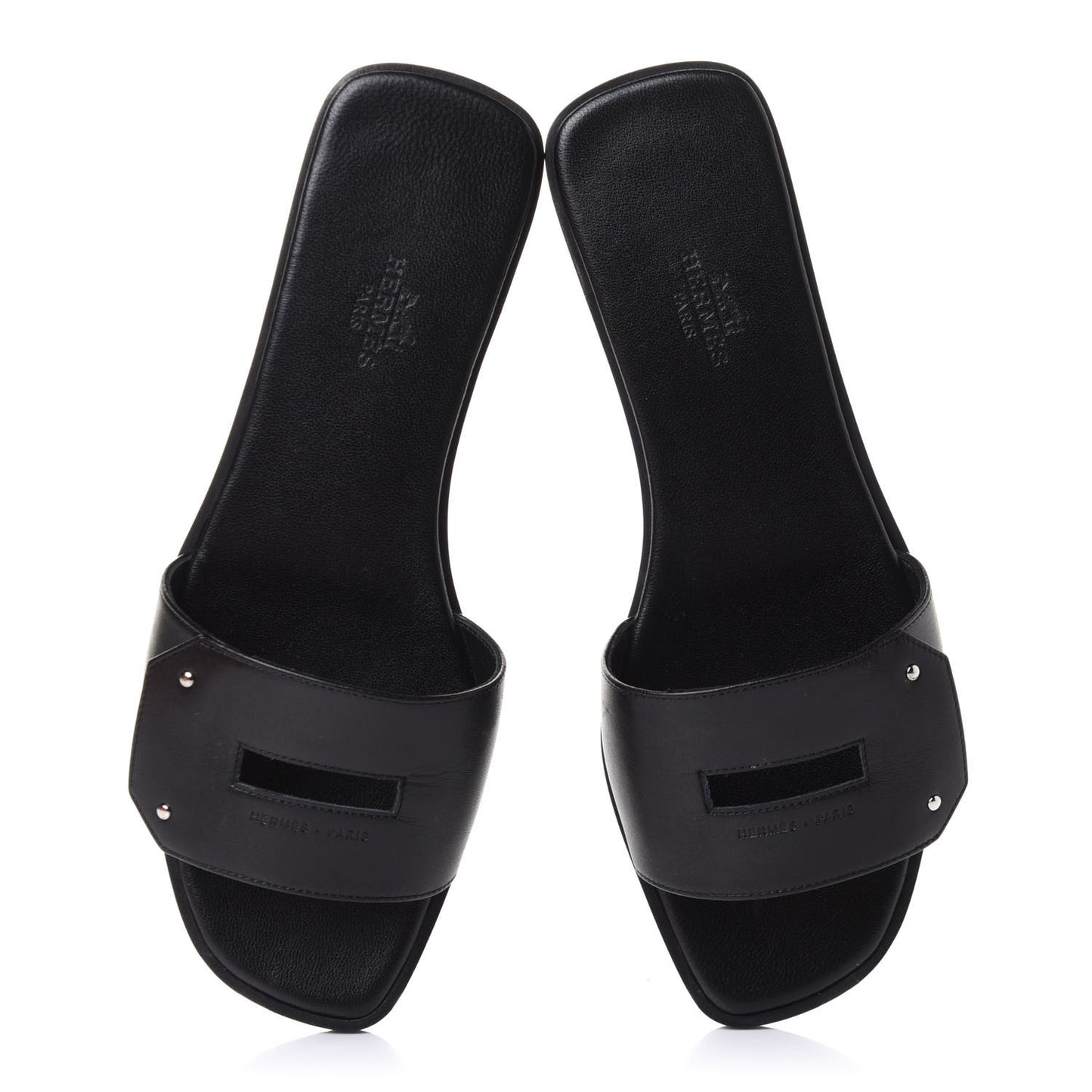Calfskin View Sandals 37.5 Black