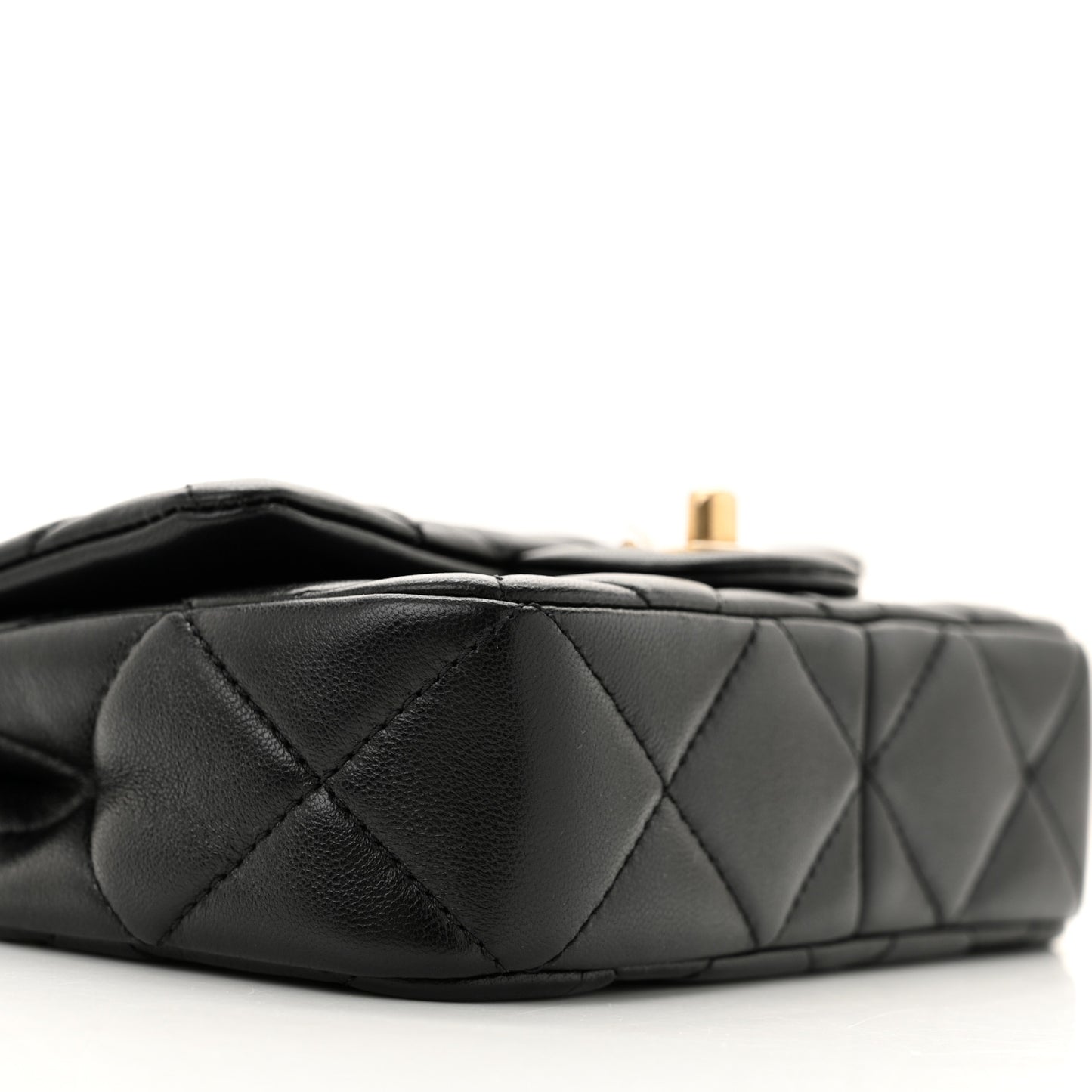 Lambskin Quilted Pearl Small Flap Black