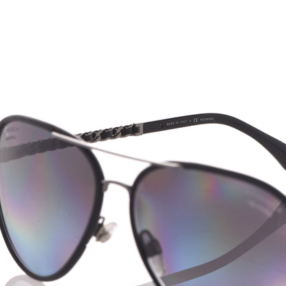 Chanel Polarized Pilot Winter Sunglasses 4219 Black 5 of 9
