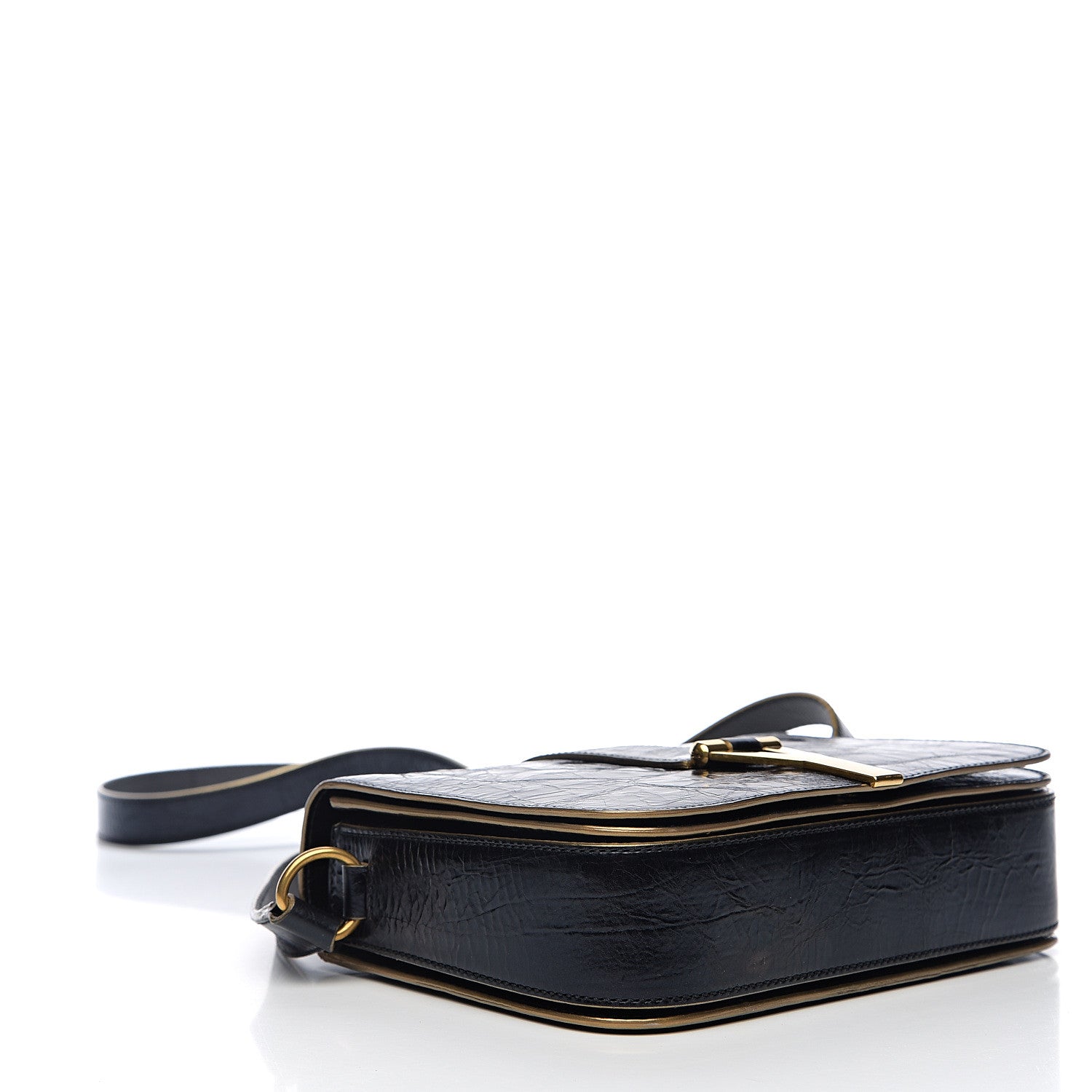 Saint Laurent Patent Crinkled Calfskin Classic Y Satchel Black 3 of 8