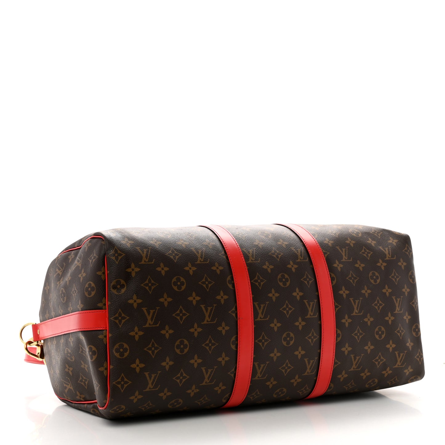Calfskin Monogram Keepall Bandouliere 50 Coquelicot