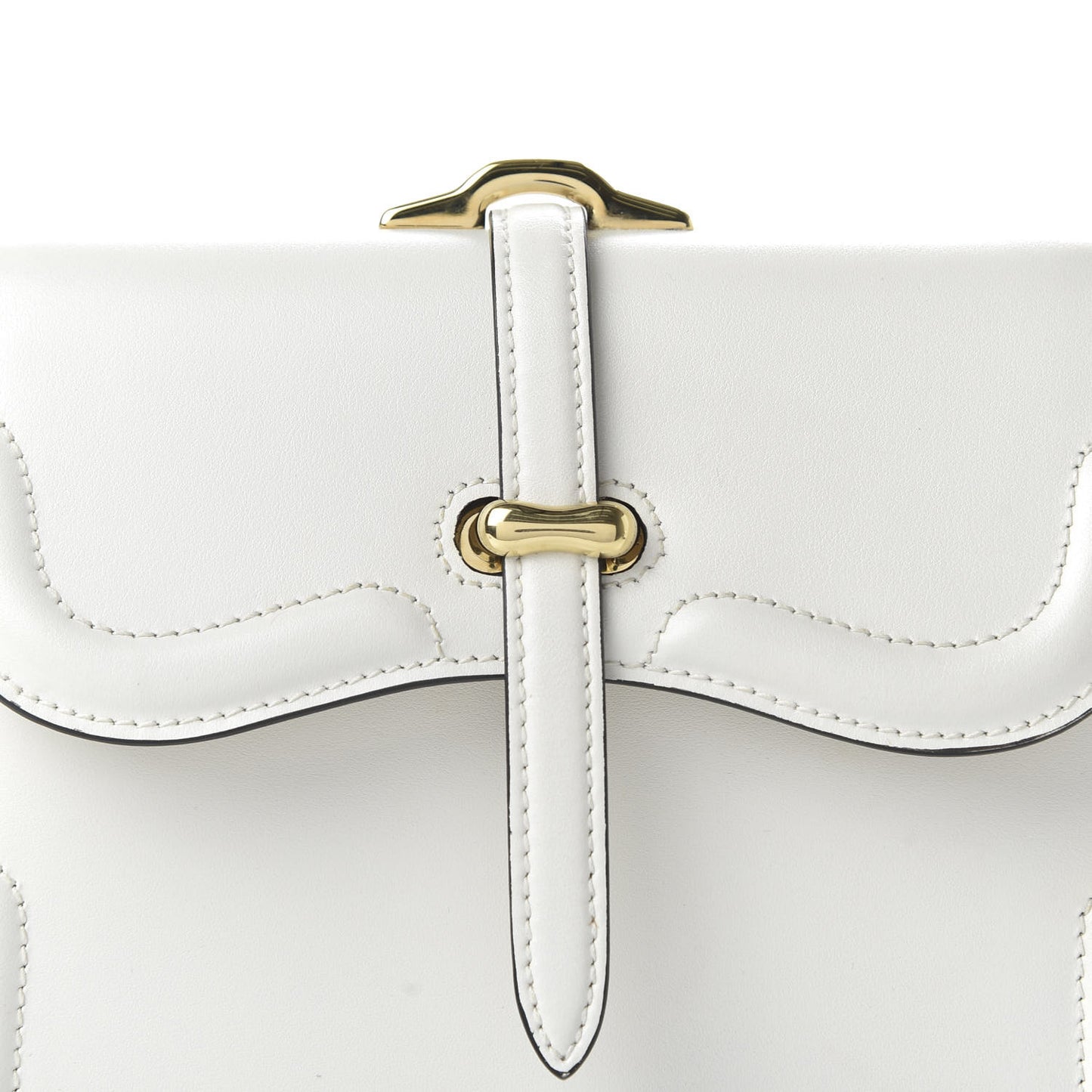 City Calfskin Small Belle Top Handle Bag Bianco