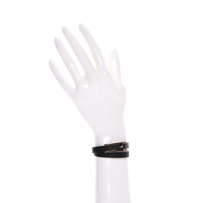 Hermes Chamonix Tadelakt Behapi Double Tour Reversible Bracelet T2 Black Fauve 2 of 6