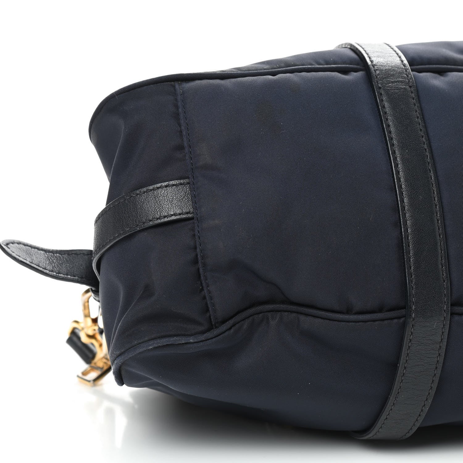 Prada Tessuto Nylon Soft Calfskin Shopping Satchel Blue 7 of 11