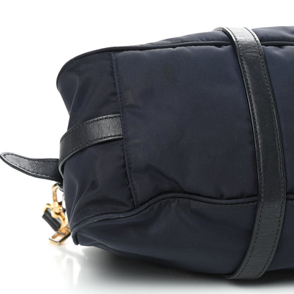 Prada Tessuto Nylon Soft Calfskin Shopping Satchel Blue 7 of 11