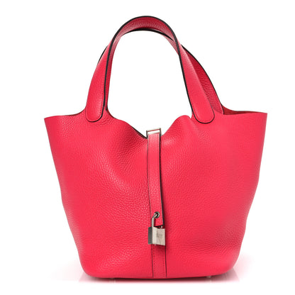 Hermes Taurillon Clemence Picotin Lock 22 MM Rose Extreme 1 of 12
