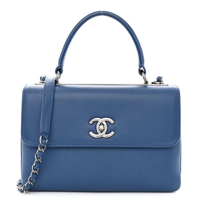 Chanel Calfskin Small Trendy CC Dual Handle Flap Bag Blue 1 of 21