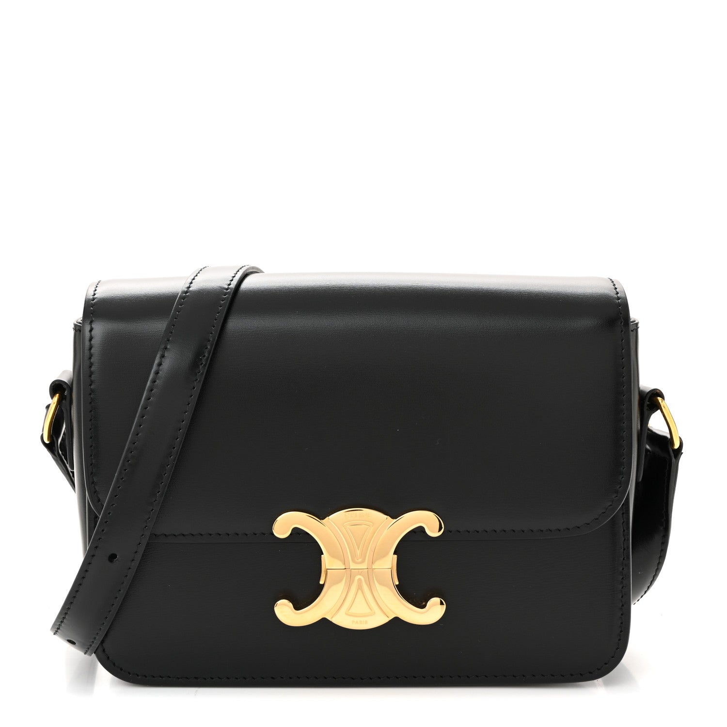 Celine Shiny Calfskin Teen Triomphe Black 1 of 10