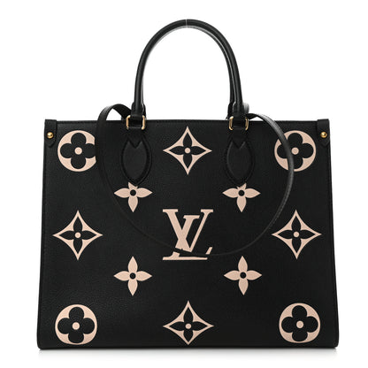 Louis Vuitton Empreinte Monogram Giant Onthego MM Black Beige 1 of 9