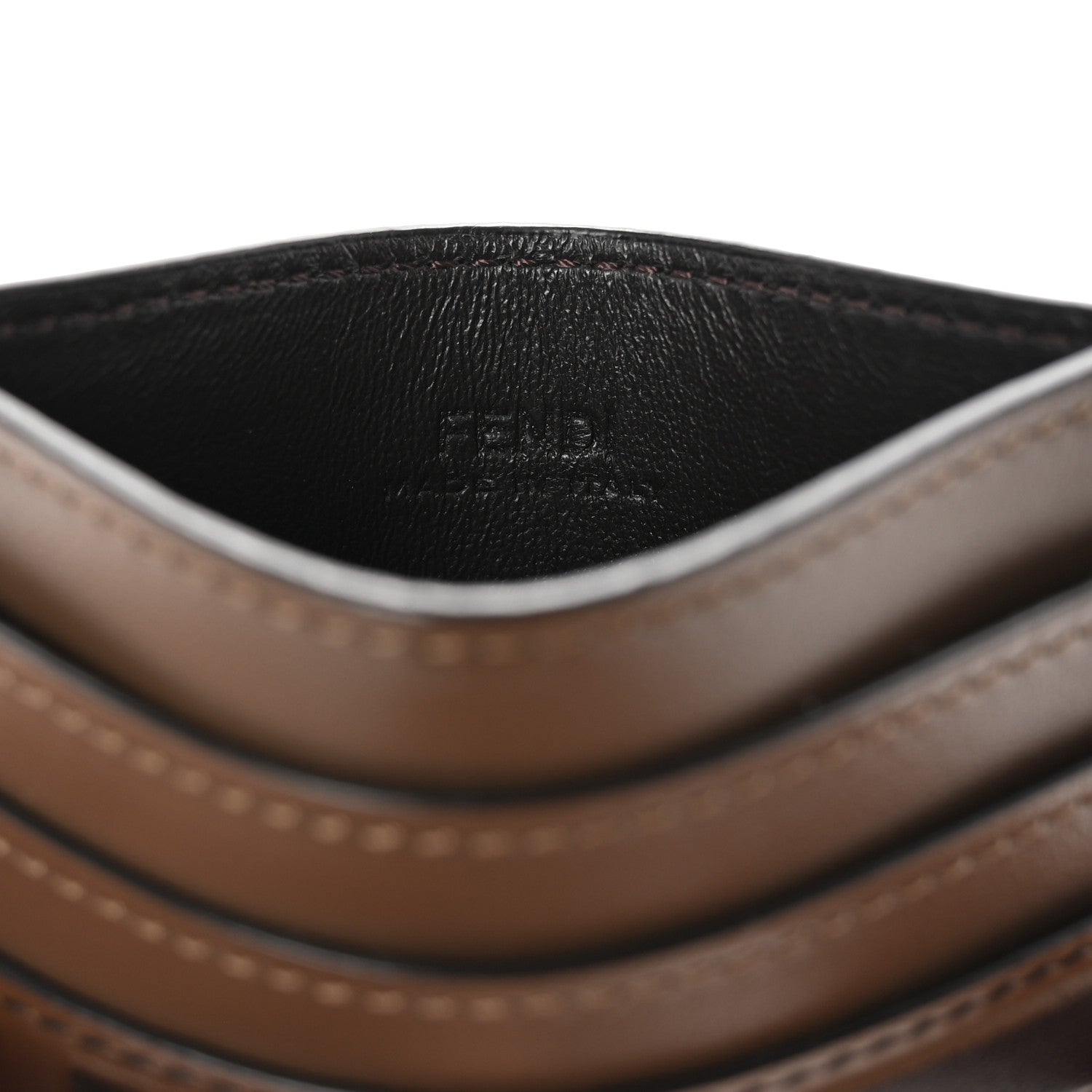 Fendi Vitello Cruise Bi-Color FF 1974 Embossed Card Holder Maya Black 6 of 9