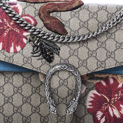 Gucci GG Supreme Monogram Bee Snake Embroidered Medium Dionysus Shoulder Bag Blue 10 of 10