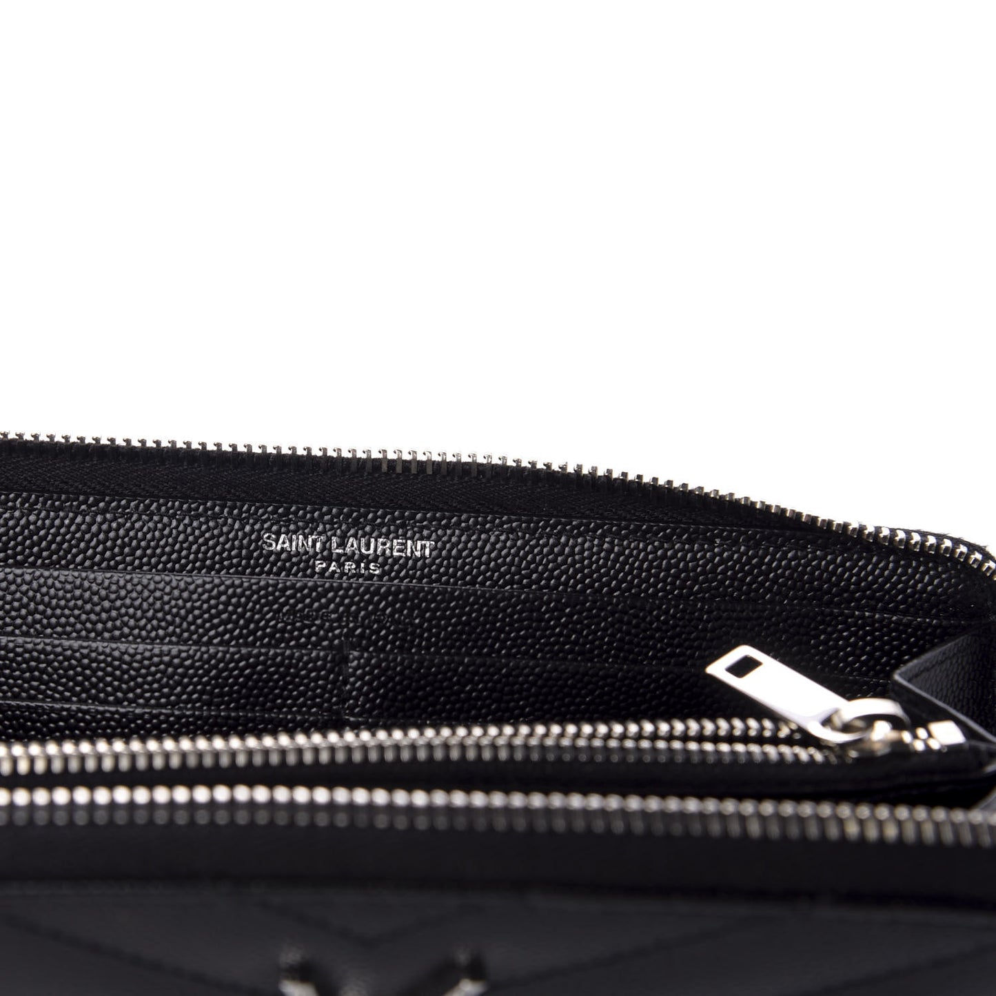 Grain De Poudre Matelasse Chevron Monogram Zip Around Wallet Black