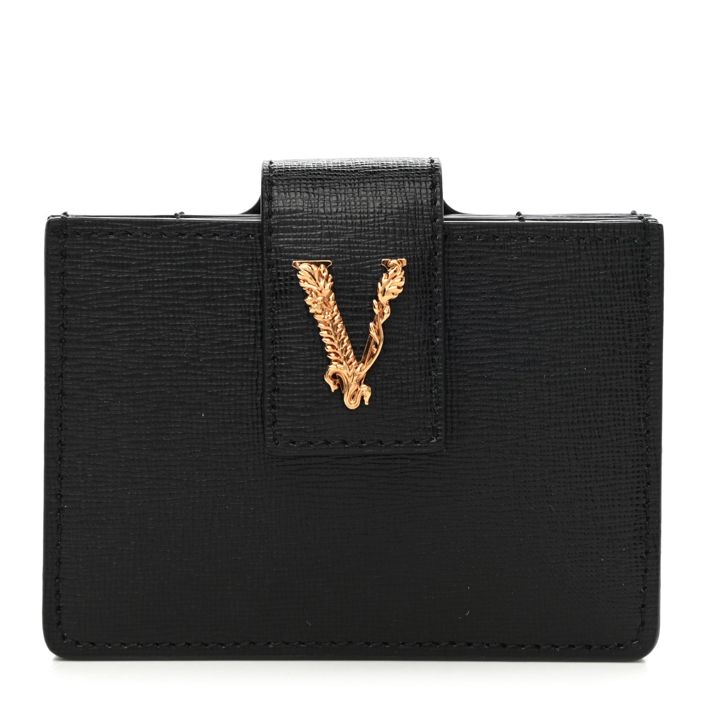 Calfskin Virtus Gusset Wallet Black