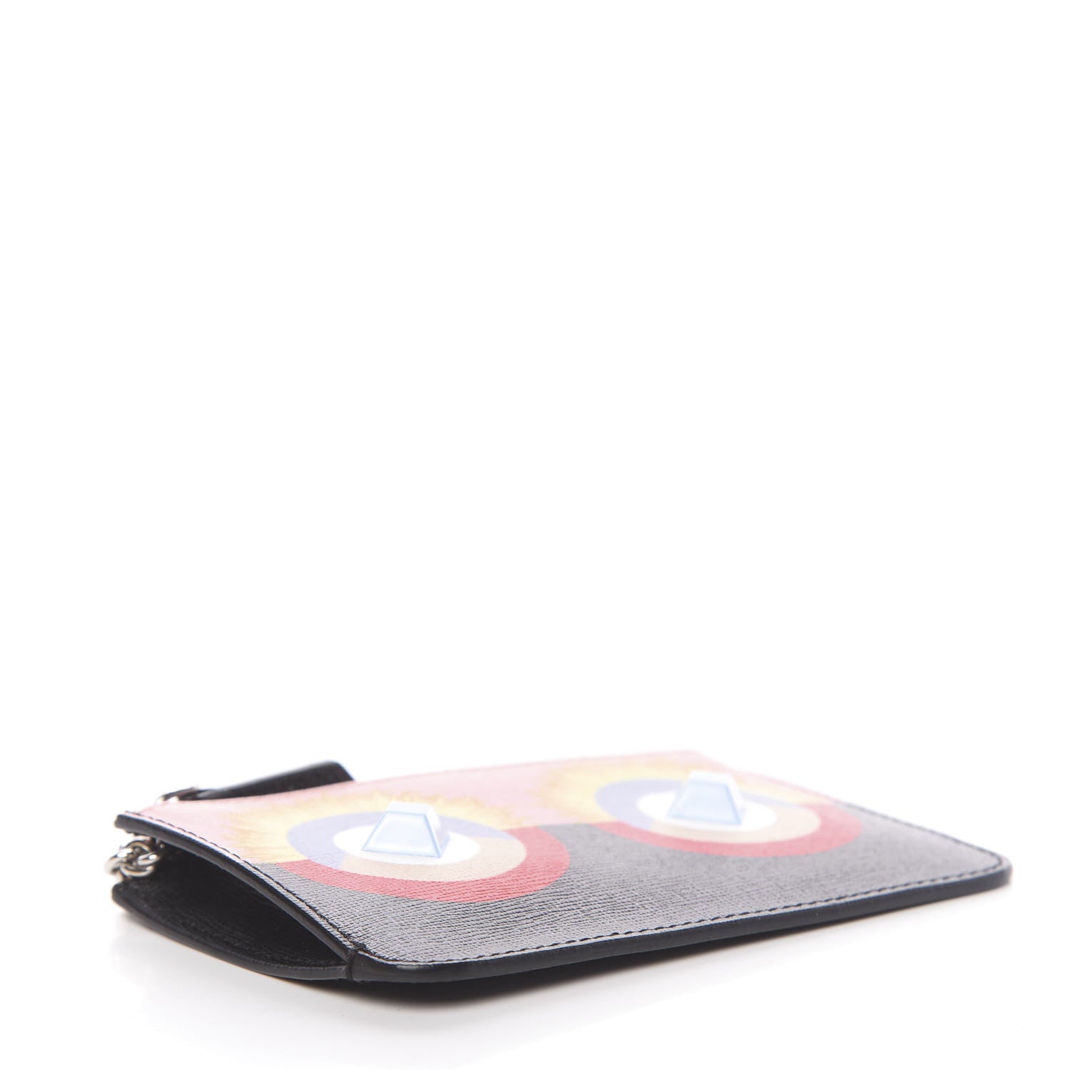 Fendi Vitello Elite Century Hypnoteyes Studded Coin Pouch Key Case Bubblegum Multicolor 4 of 8