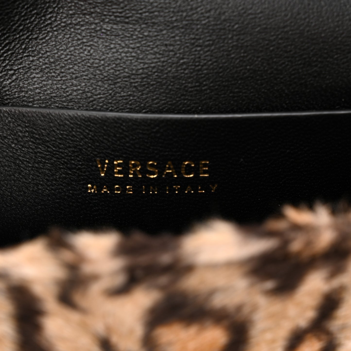 Faux Fur Leopard Virtus Belt Bag Black