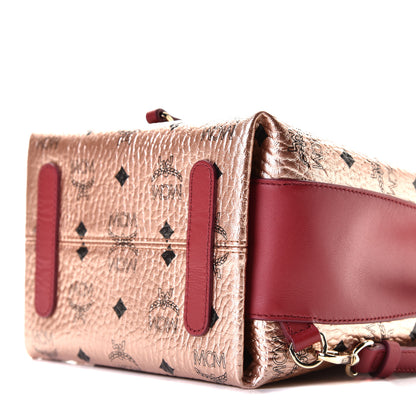 MCM Metallic Visetos Small Essential Backpack Champagne Gold 11 of 11