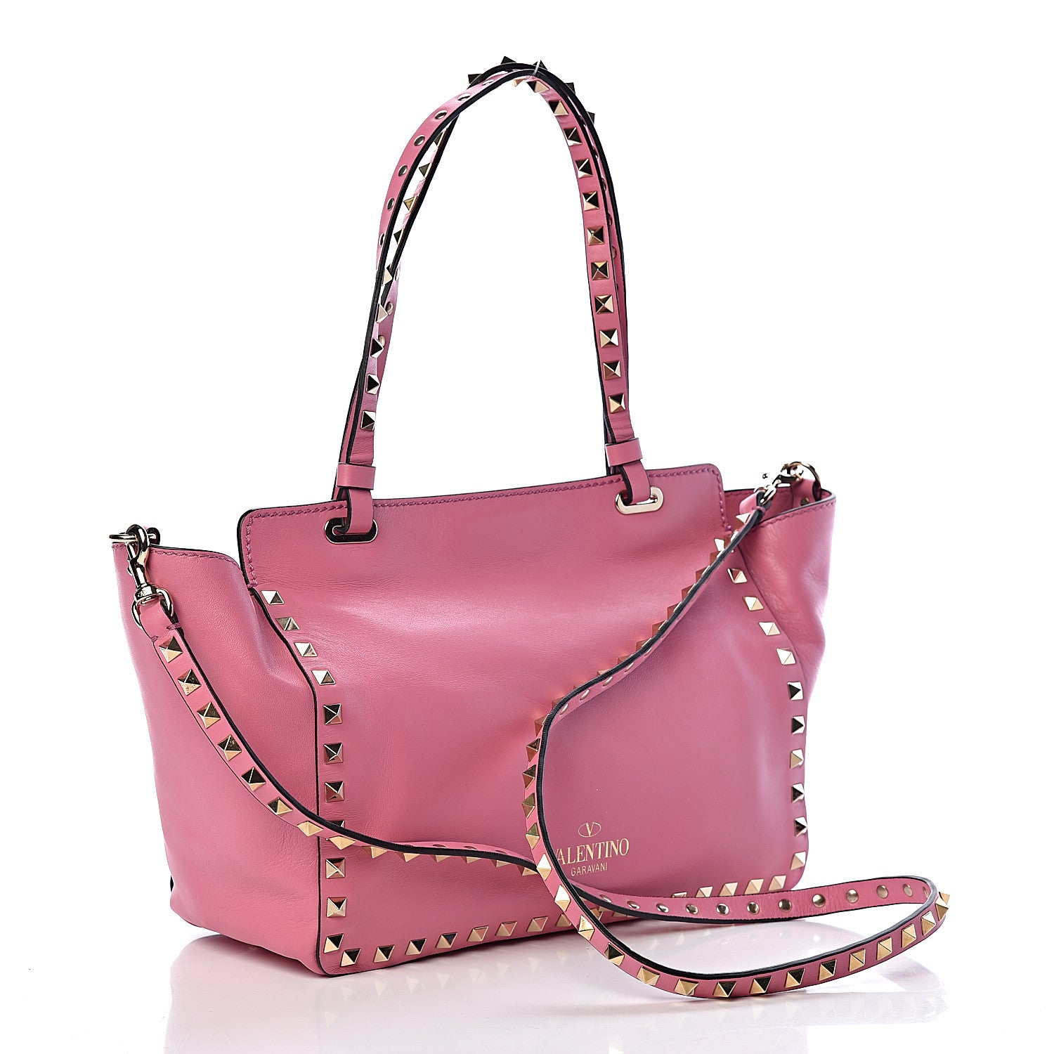 Valentino Garavani Vitello Small Rockstud Tote Ninphea 3 of 11