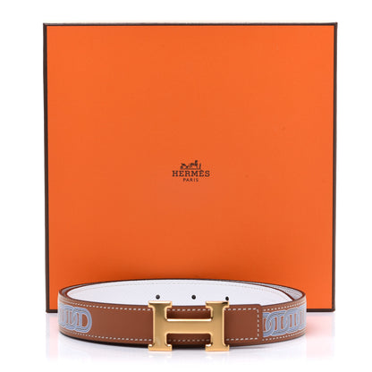 Hermes Swift Epsom Rivage 32mm H Belt 75 Gold White 8 of 8
