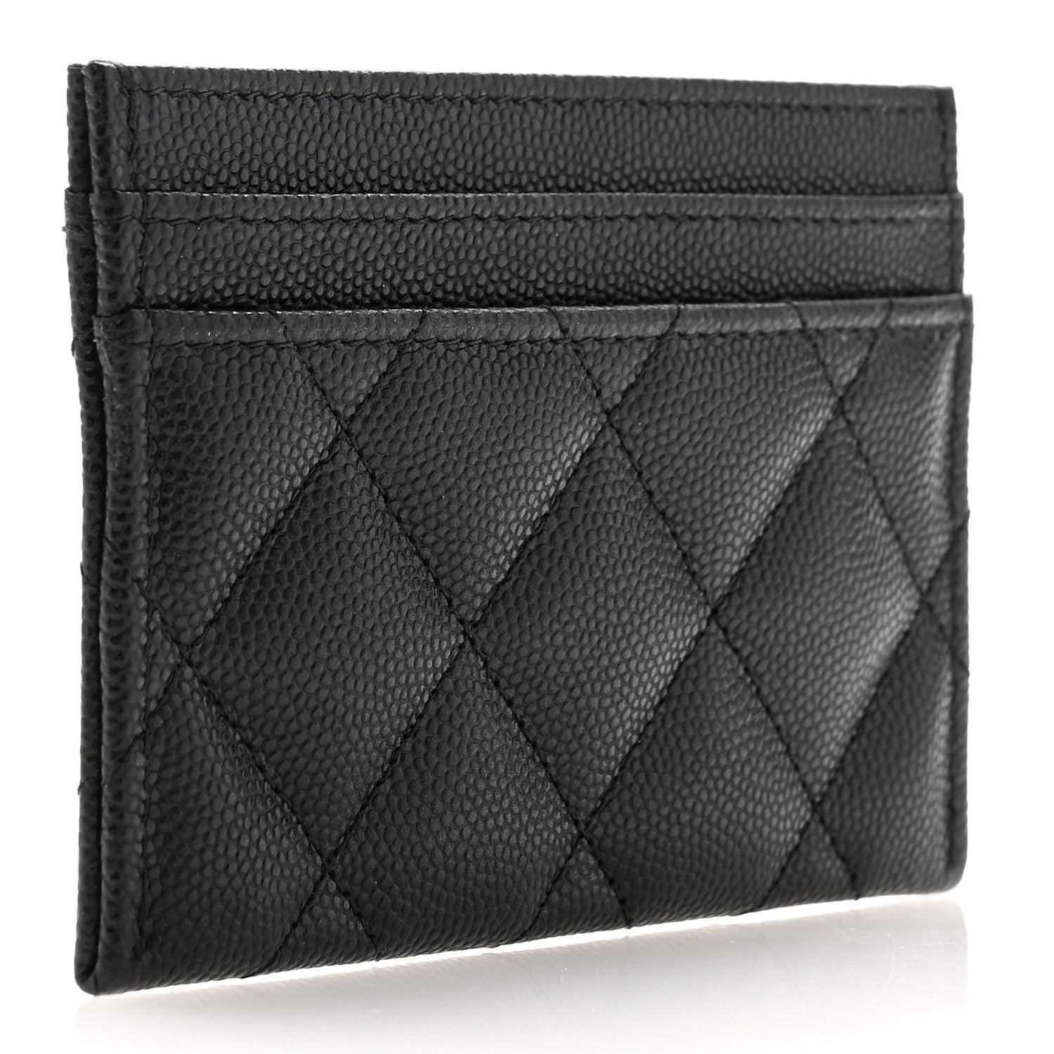 Chanel Caviar Quilted Hammered CC Card Holder Black 3 of 9