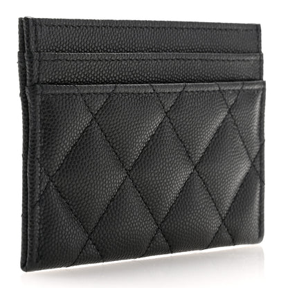 Chanel Caviar Quilted Hammered CC Card Holder Black 3 of 9