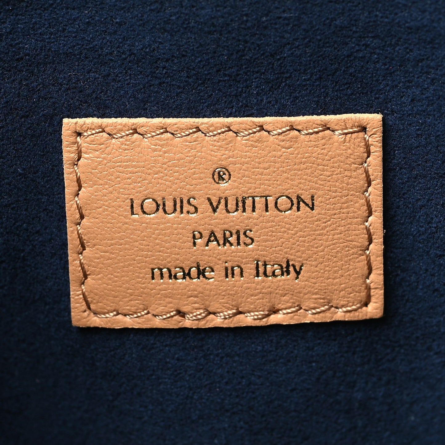 Lambskin Embossed Monogram Coussin PM Camel