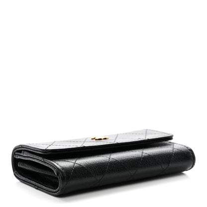 Chanel Goatskin Quilted Flap Card Holder Black 4 of 9