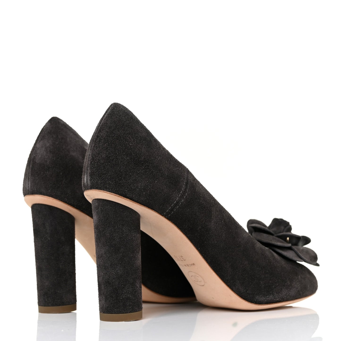 Suede Camellia Pumps 37.5 Grey