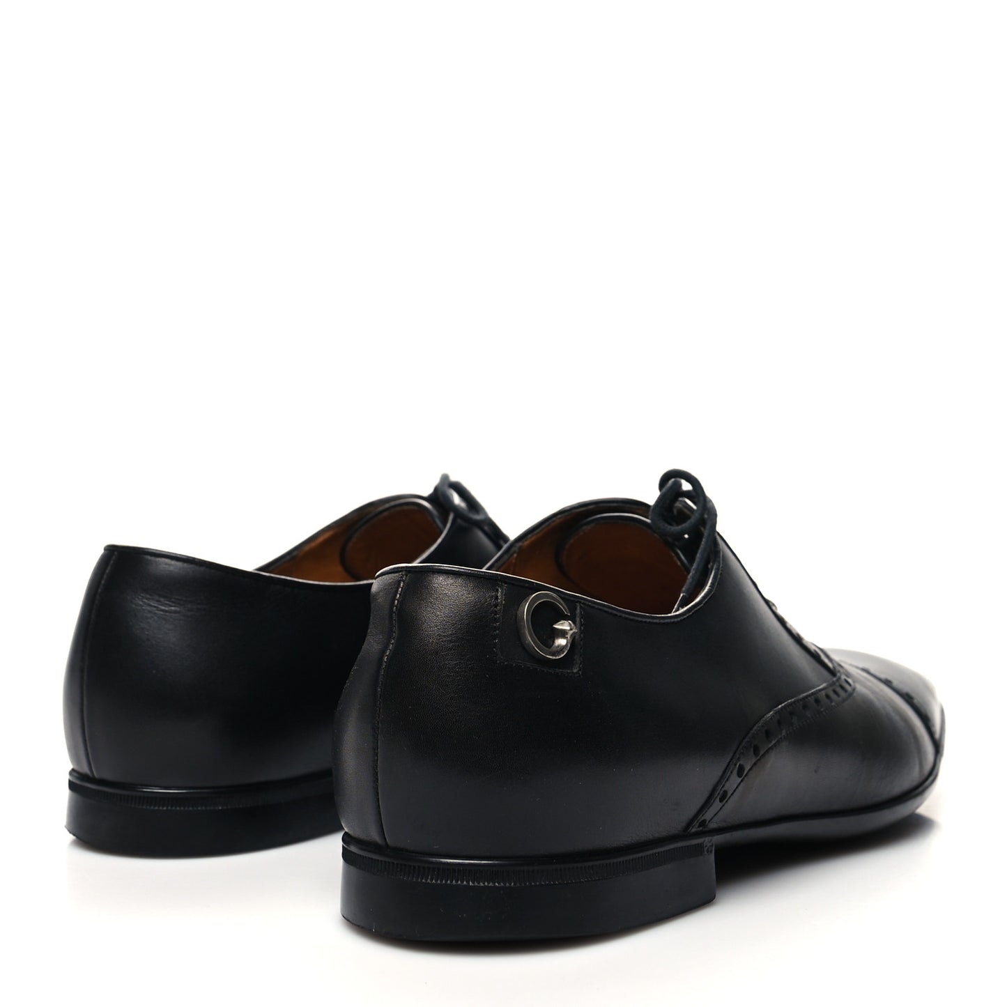 Calfskin Mens Captoe Oxford Loafers 9.5 Black