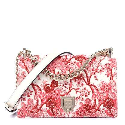 Christian Dior Embroidered Floral Toile de Jouy Medium Diorama Flap Bag Red 1 of 10