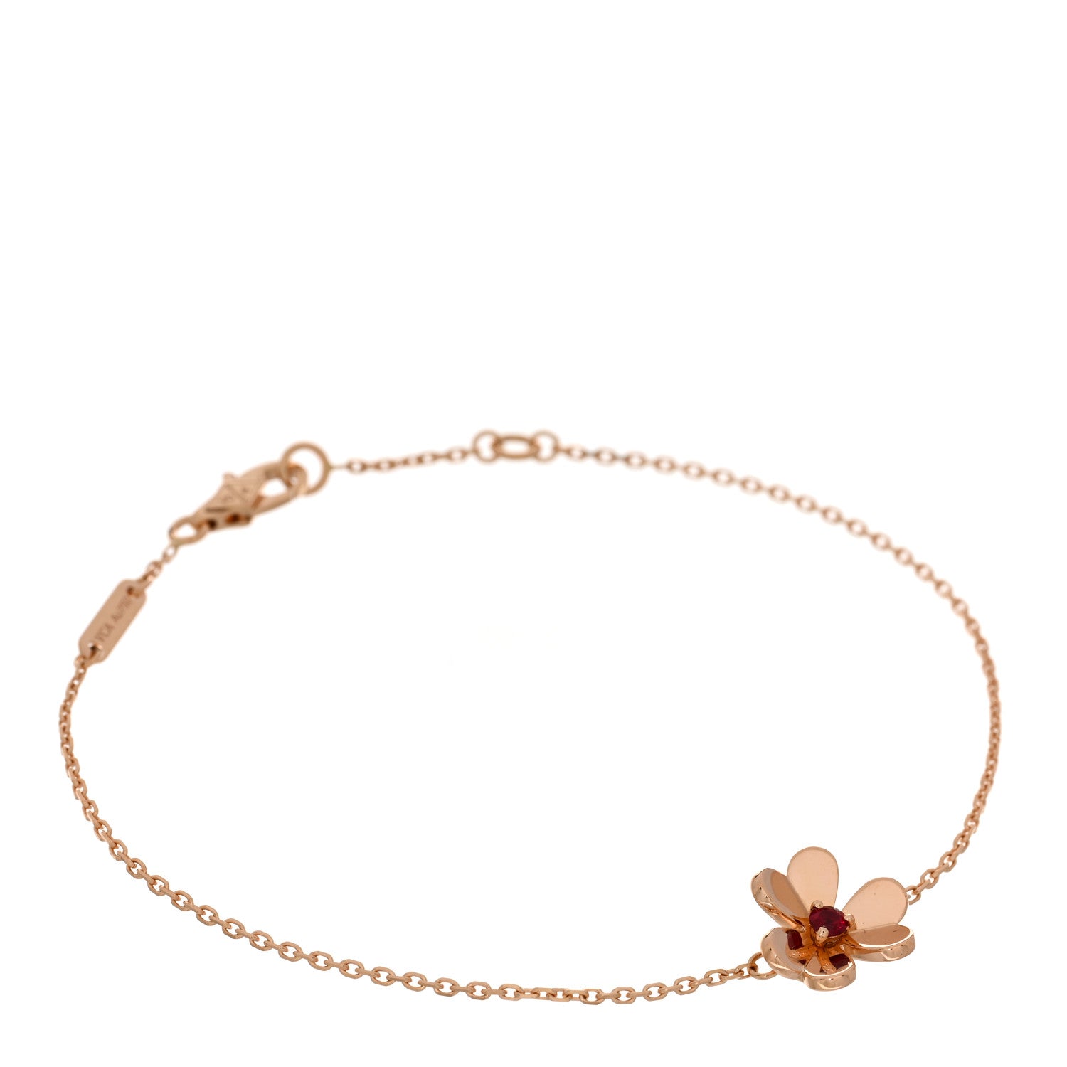 Van Cleef & Arpels 18K Rose Gold Ruby Mini Frivole Bracelet 1499757 ...