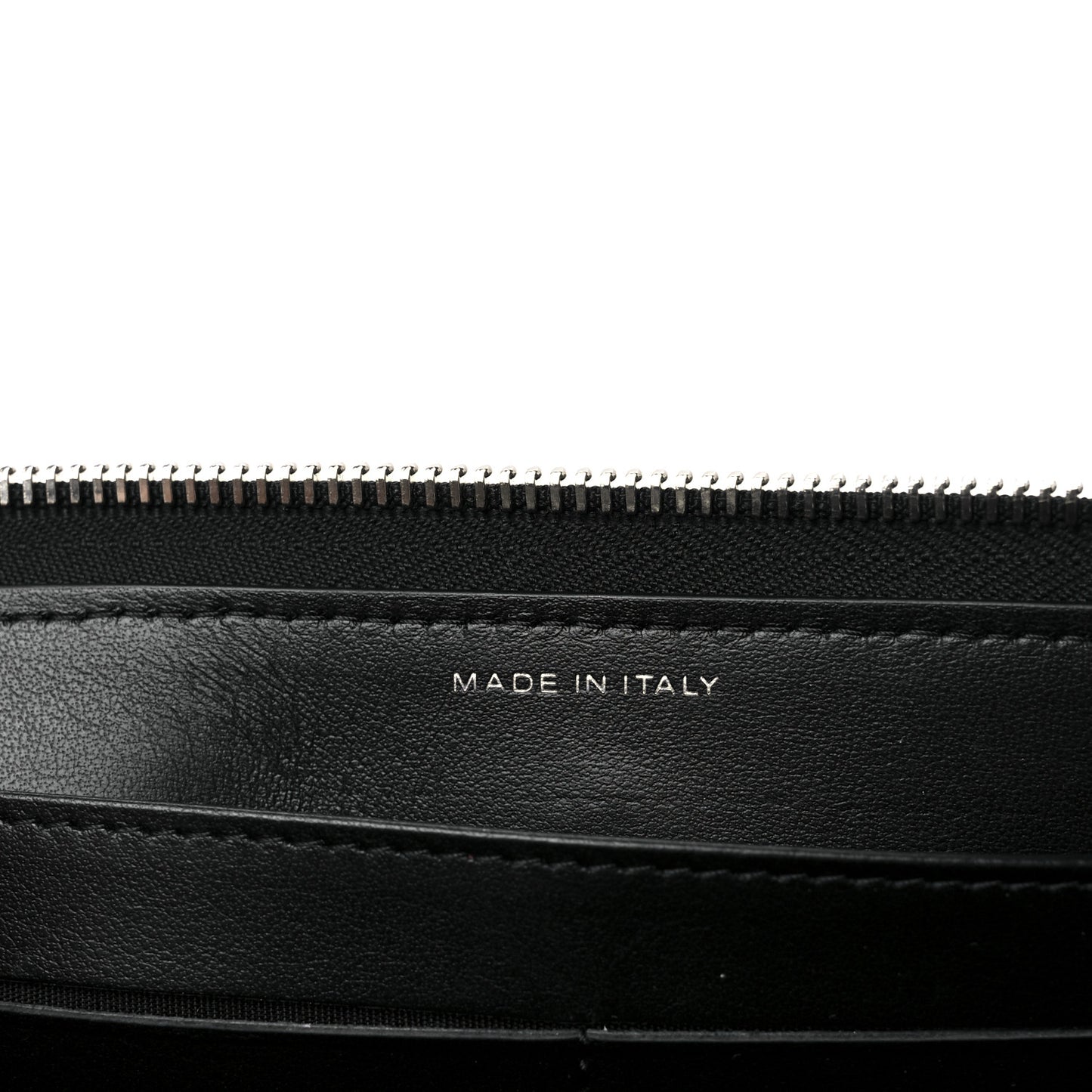 Lambskin Camellia Embossed Large Zip Around Gusset Wallet Black