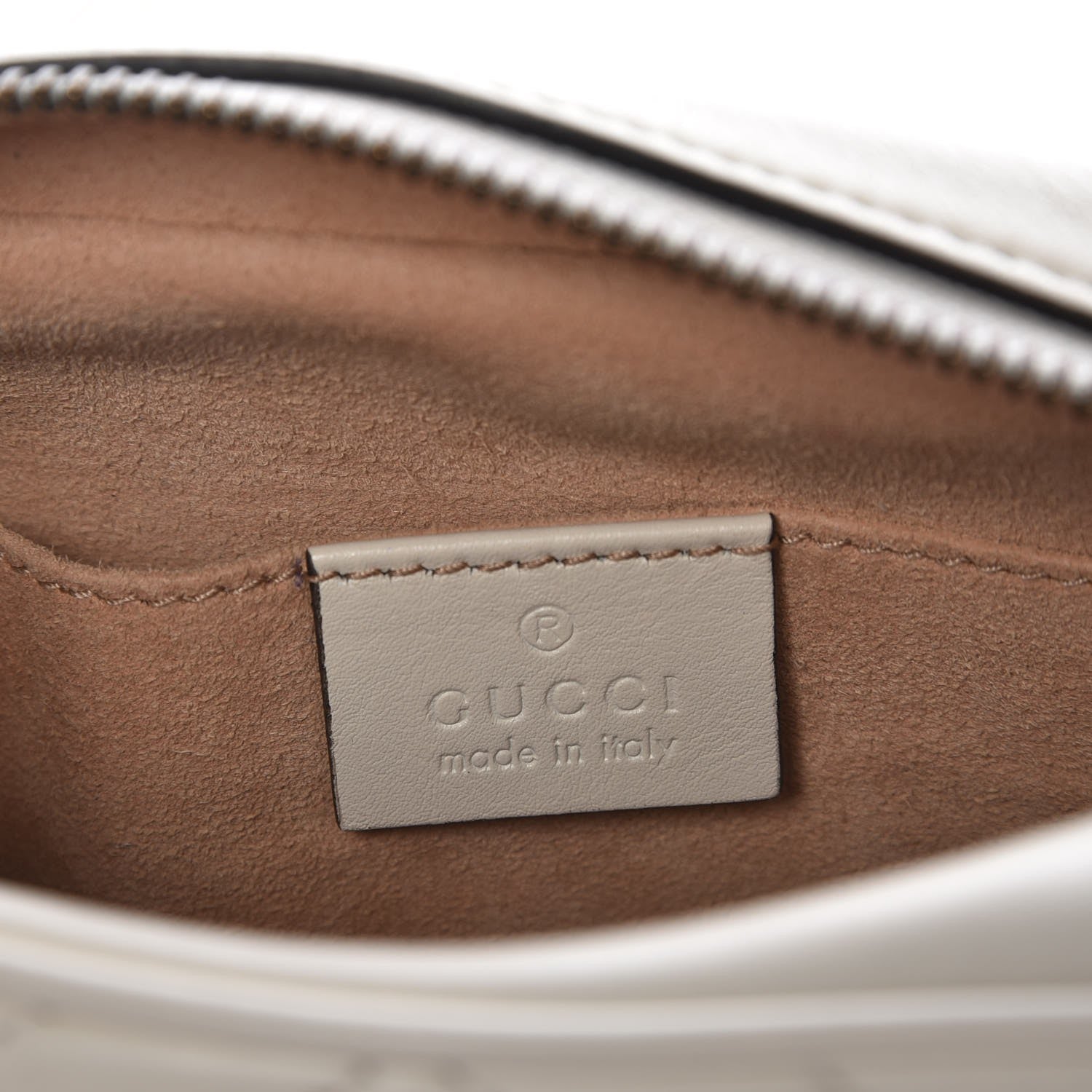 Gucci Calfskin Matelasse Mini GG Marmont Chain Shoulder Bag White 6 of 7