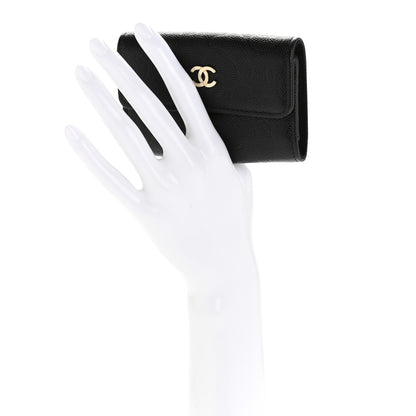 Chanel Caviar Embossed Camellia 4 Key Holder Case Black 2 of 9
