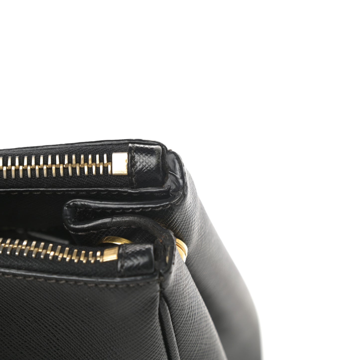 Saffiano Small Galleria Double Zip Tote Black