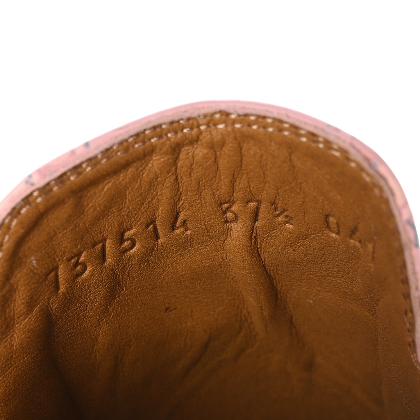 X PIKARAR Calfskin Monogram Print Womens Princetown Slippers 37.5 Pink Multicolor
