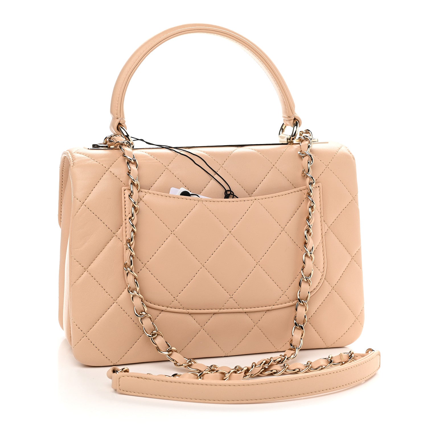 Chanel Lambskin Quilted Small Trendy CC Dual Handle Flap Bag Beige 3 of 9