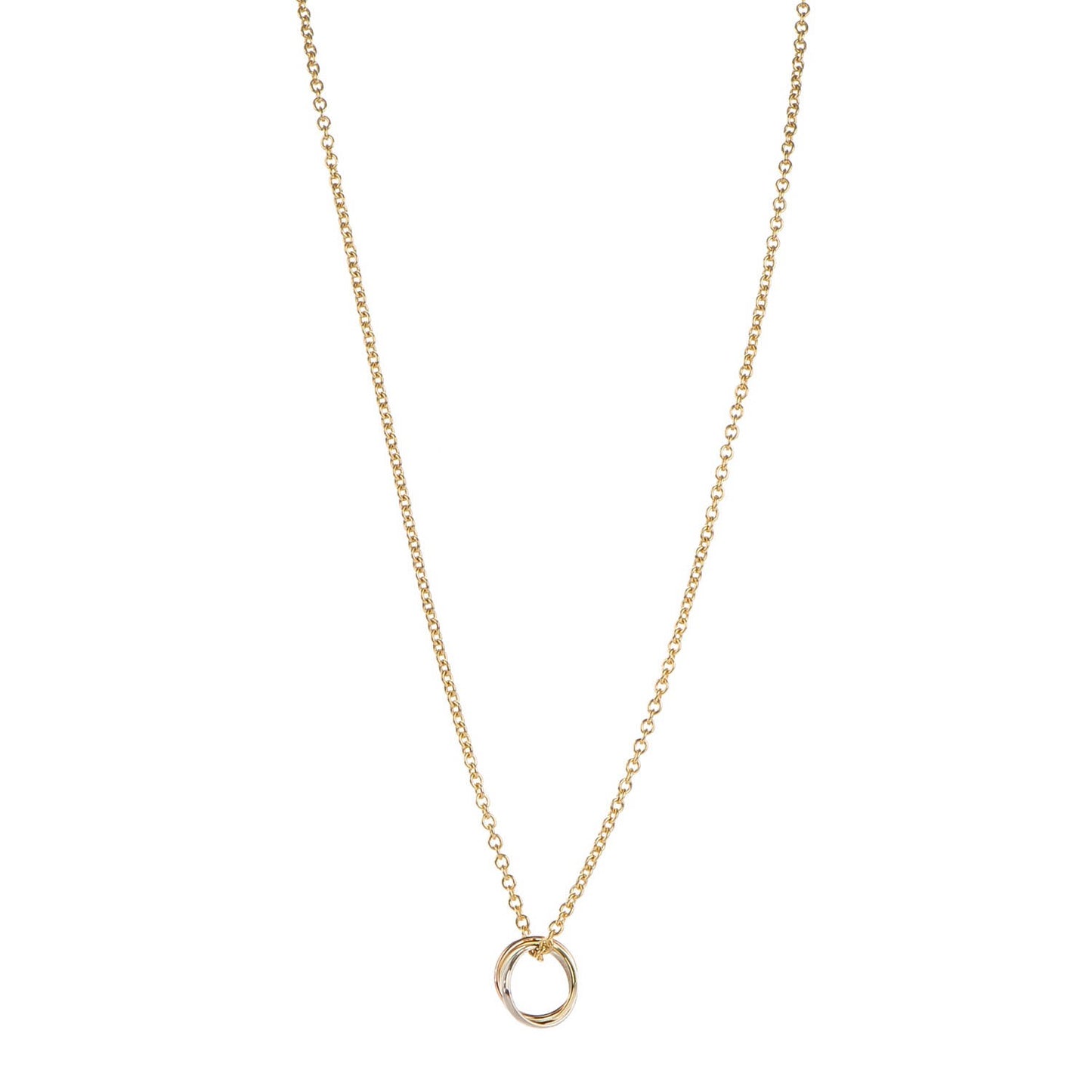 18K Pink Yellow White Gold Trinity Pendant Necklace