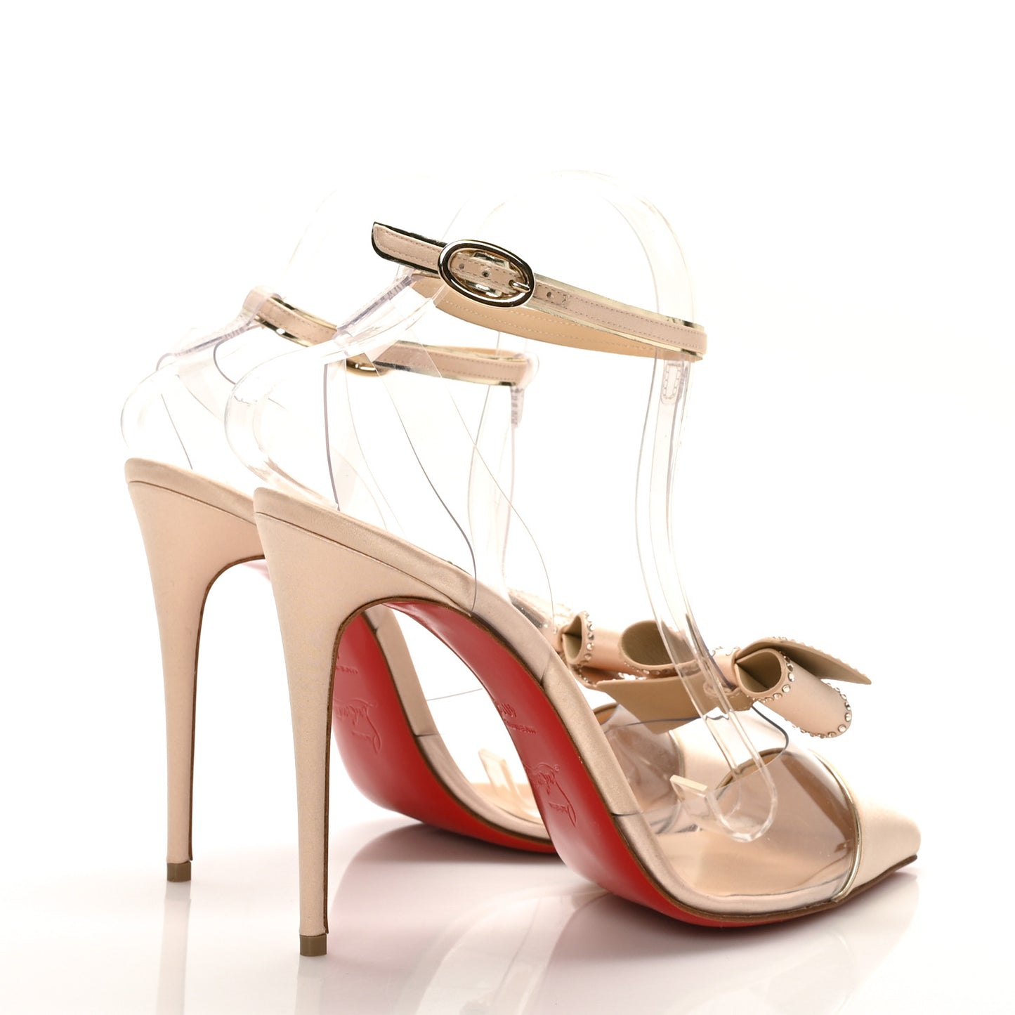 Satin PVC Specchio Naked Bow 100 Pumps 40.5 Version Nude