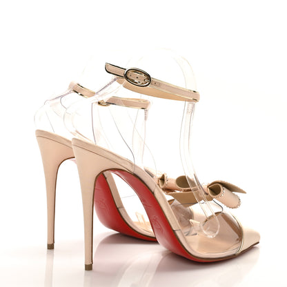 Christian Louboutin Satin PVC Specchio Naked Bow 100 Pumps 40.5 Version Nude 4 of 7