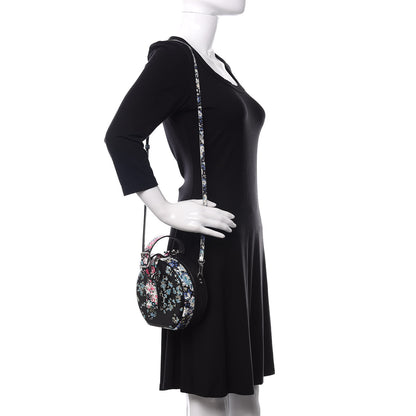 Louis Vuitton Calfskin Floral Print Petite Boite Chapeau Black 2 of 11