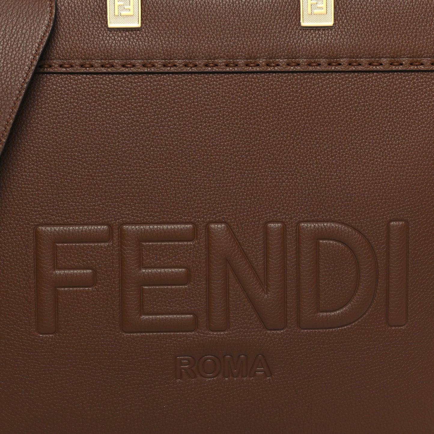 Vitello Cher Logo Debossed Medium Fendi Sunshine Shopper Tote Gianduia