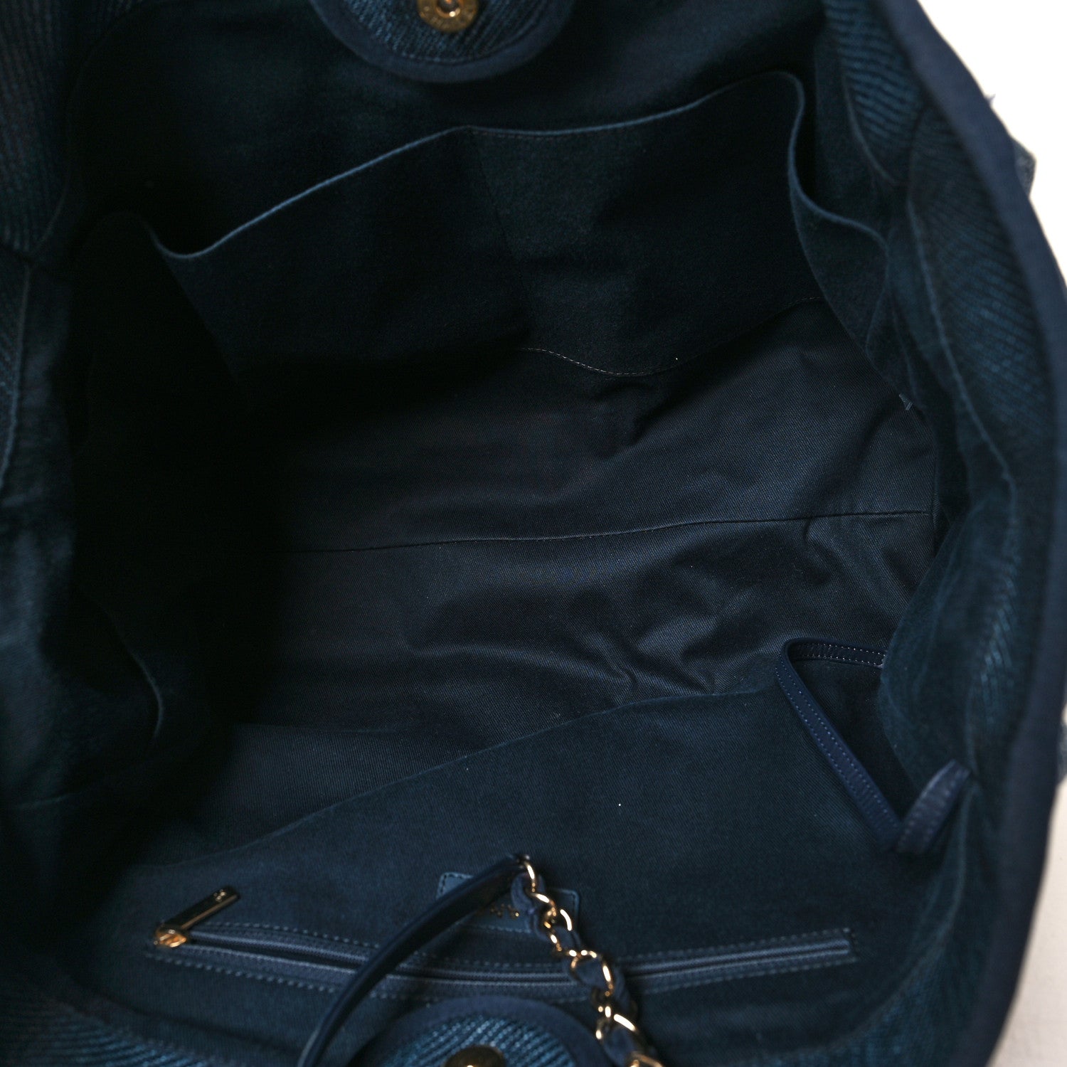Chanel Mixed Fibers Large Deauville Tote Blue 5 of 11
