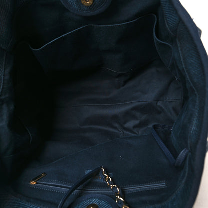 Chanel Mixed Fibers Large Deauville Tote Blue 5 of 11
