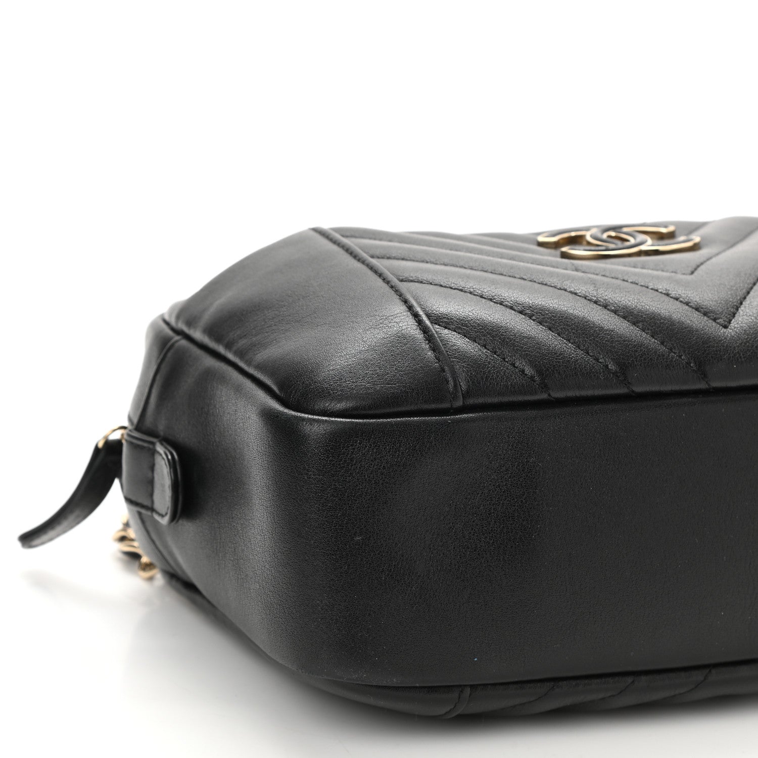 Chanel Calfskin Quilted Daily Chevron Camera Case Black 9 of 11