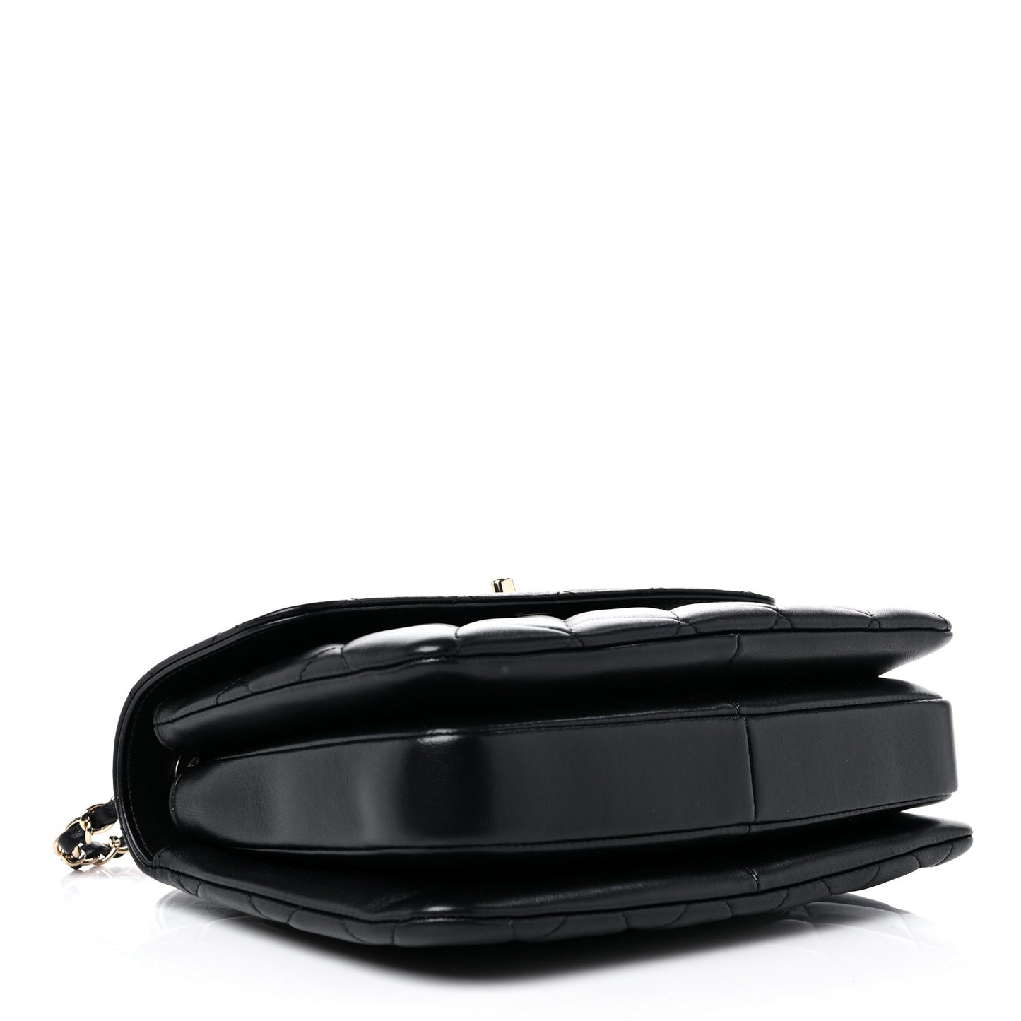 Lambskin Quilted Small Trendy CC Dual Handle Flap Bag Black