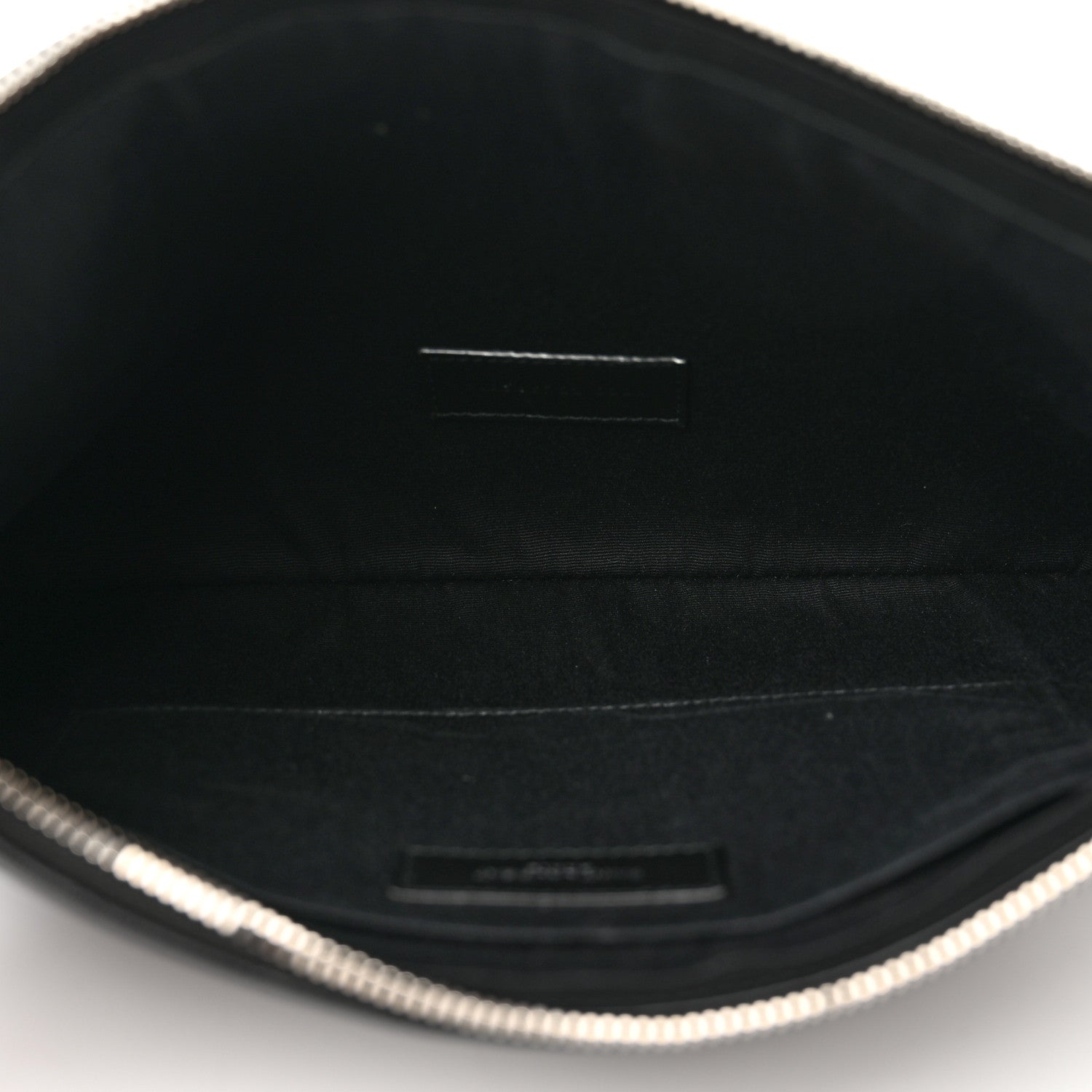 Saint Laurent Linen Canvas Rive Gouche Zipped Pouch Black 5 of 9