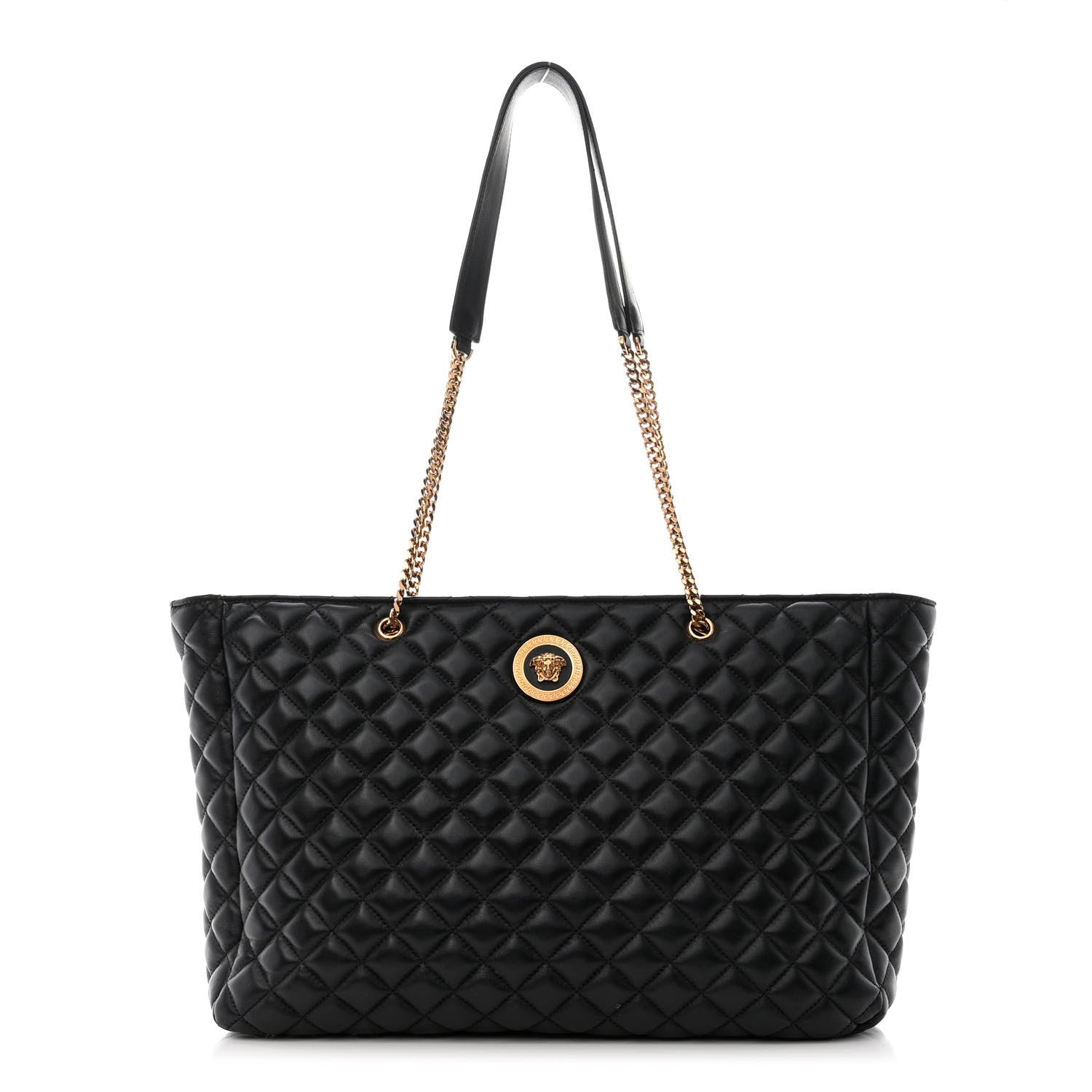 Versace Nappa Quilted La Medusa Chain Tote Black 1 of 10