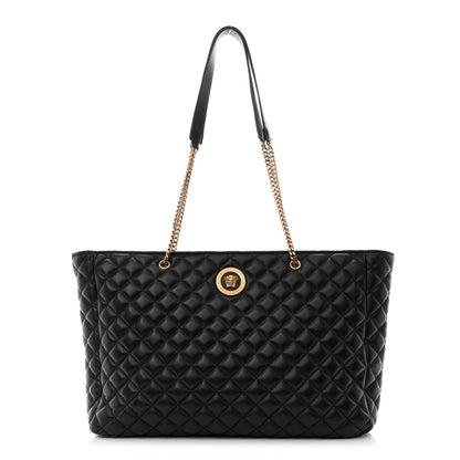 Versace Nappa Quilted La Medusa Chain Tote Black 1 of 10
