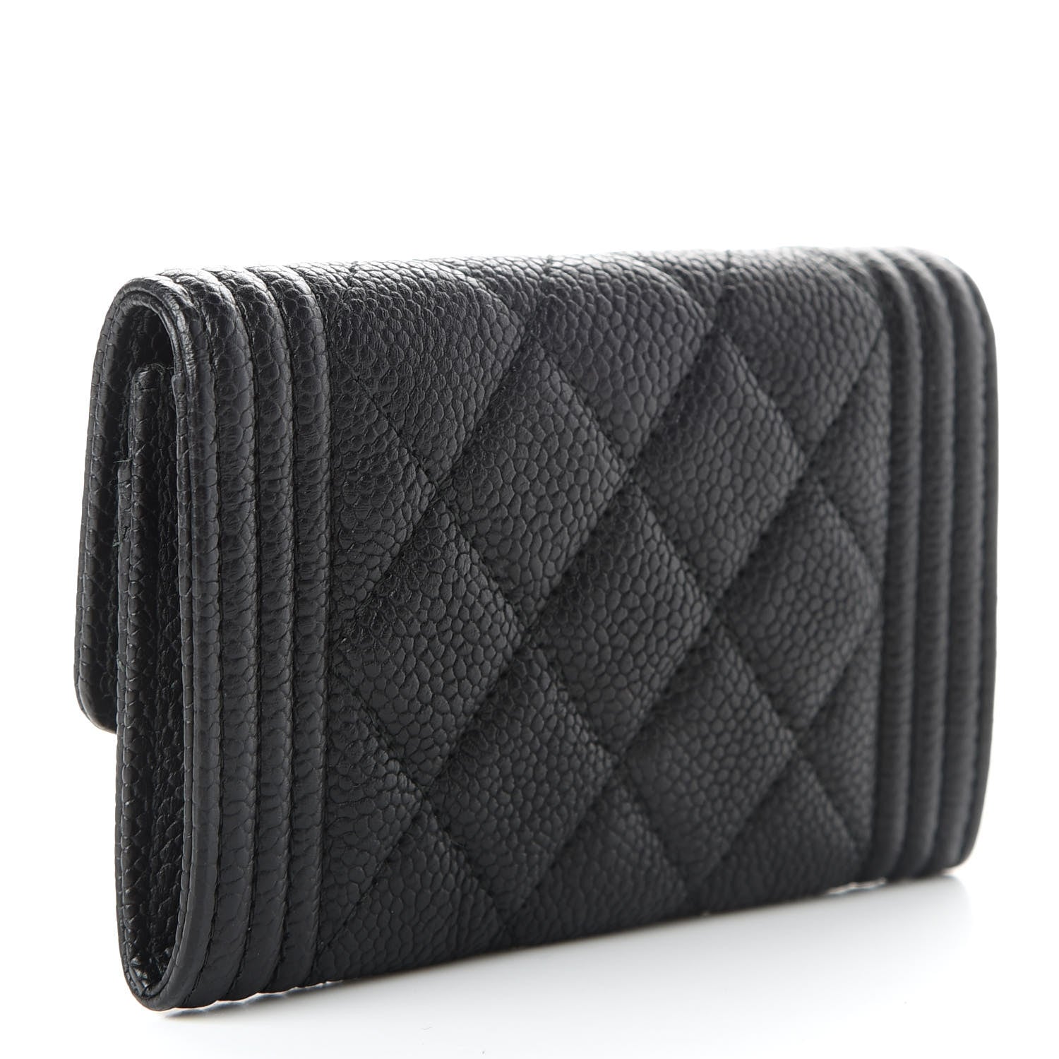 Chanel Caviar Quilted Boy Flap Card Holder Black 3 of 9