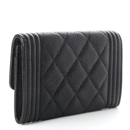 Chanel Caviar Quilted Boy Flap Card Holder Black 3 of 9